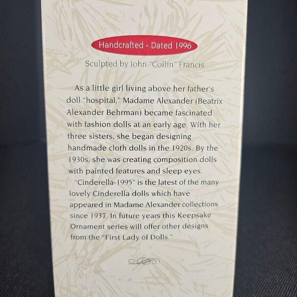 Hallmark, Cinderella 1995 Madame Alexander Keepsake Ornament. QX 6311 - Picture 3 of 13